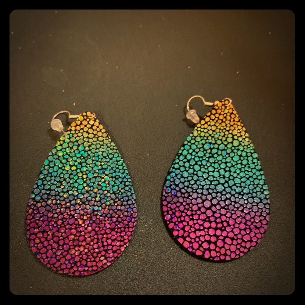 Large leather earrings